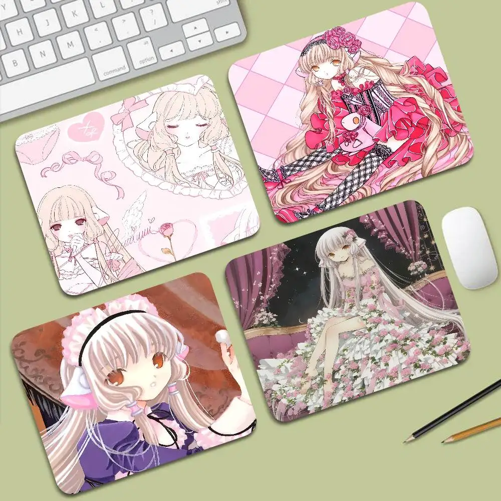 Cute Pinkly C-Chobits Chii Cartoon Mini Mouse Pad Office Mousepad Small With Stitched Edge Non-Slip Rubber For Home Computer