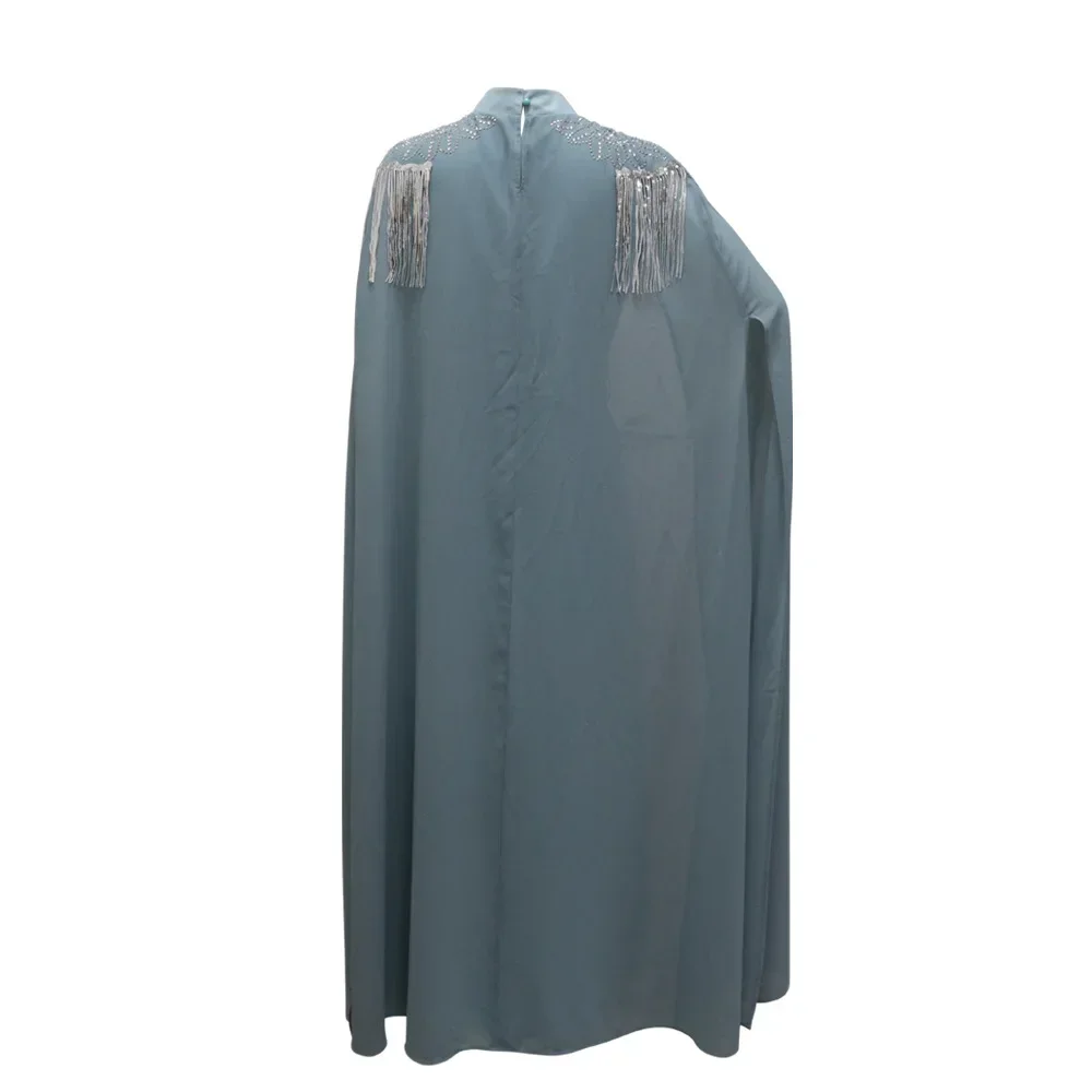 Diamants de luxe Abaya femmes paillettes gland Maxi robe de soirée Marocain caftan cape Abayas dubaï turquie robe robe musulmane Caftan