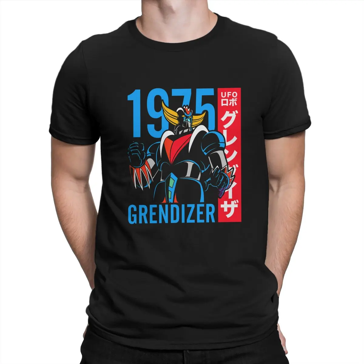 UFO Robot Grendizer 271 Goldrake 1975 Dark Tshirt Graphic Men Tops Vintage Fashion Summer Polyester  Streetwear Harajuku T Shirt