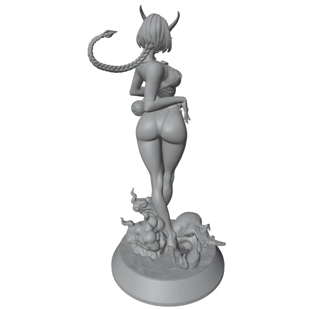Estatua anime muñeca decoración miniatura gris 3D sin montar ni pintar - imagen 2