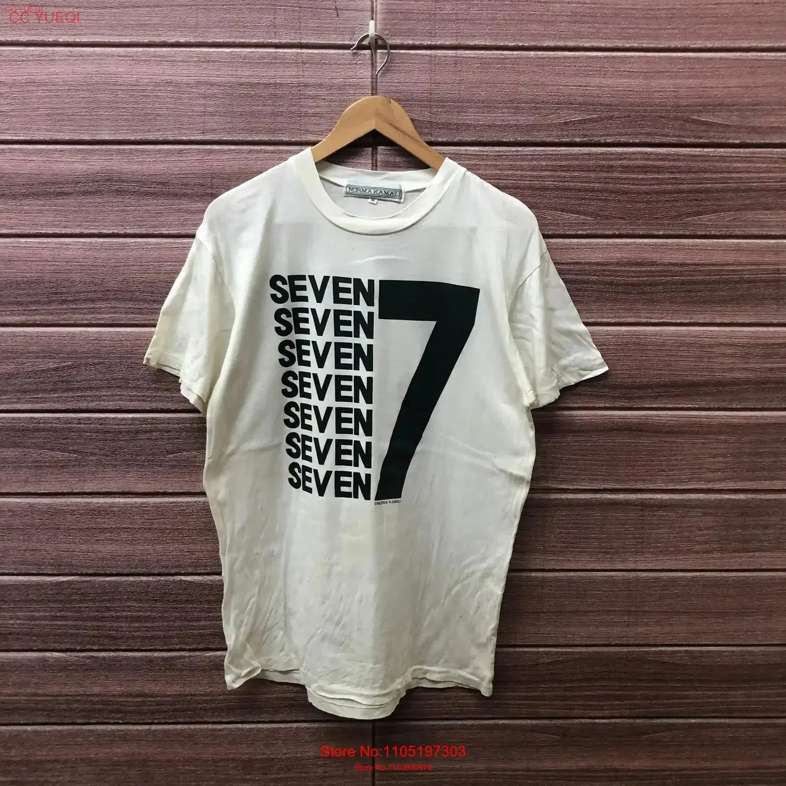 Vintage 90 s Seven 7 by Norma Kamali T Shirt vintage Washed Soft designer clothes Stretched graphic Comfortable Slightly Casual