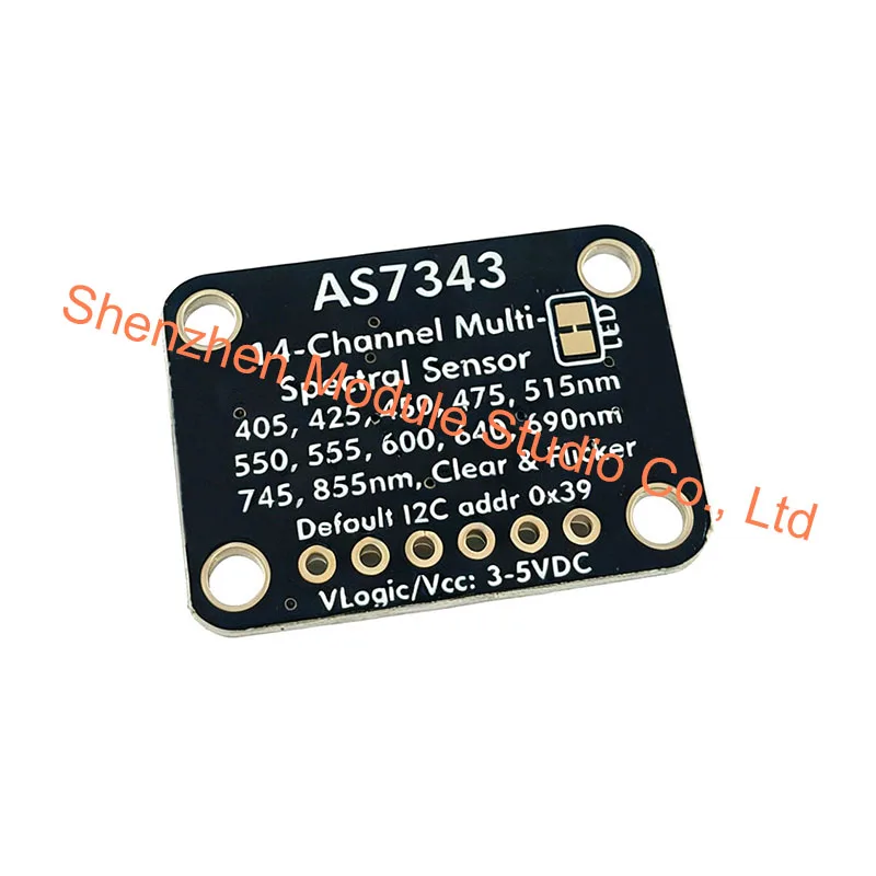 1PCS AS7343 14-Channel Spectral Sensor Module, Visible Light / Near Infrared & Flicker Detection, I2C Communication Compatible