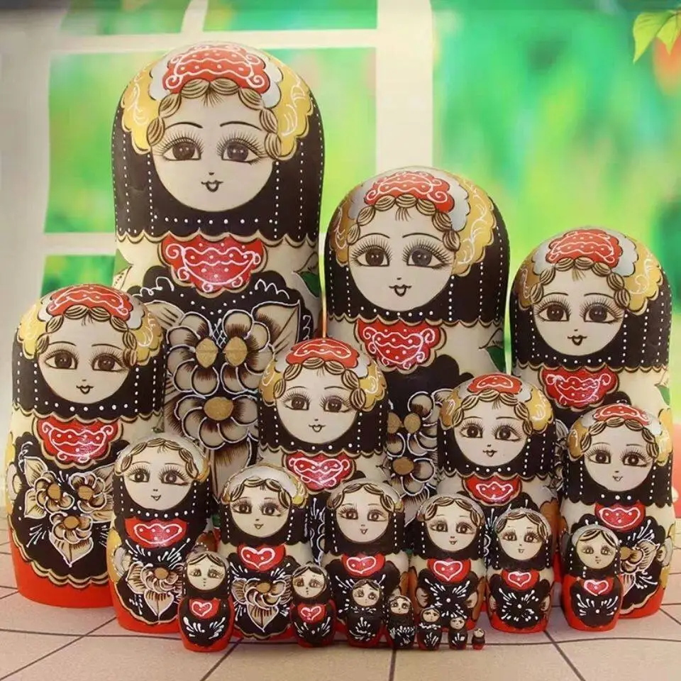 Matryoshka doll 20-layer hand-drawn air-dried linden children's educational toy creative ornament