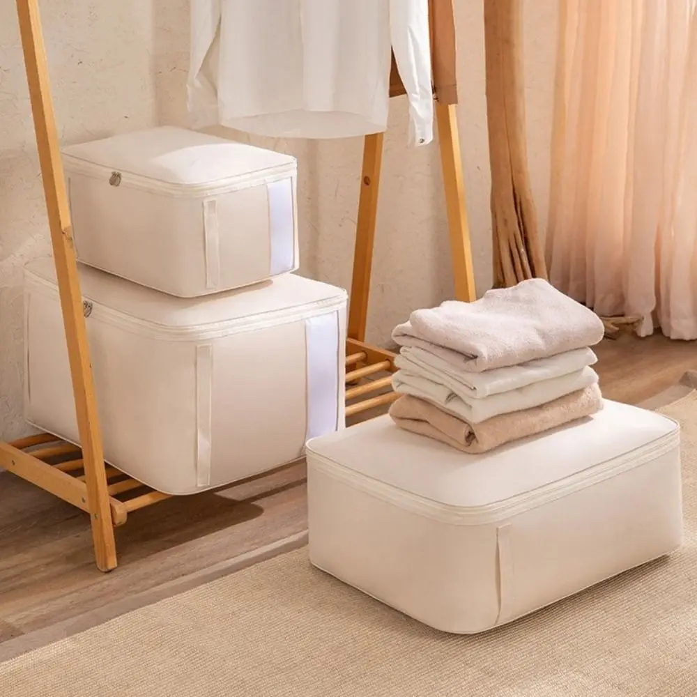 Oxford Cloth Cotton Quilt Storage Bag Handheld Visible Clothes Storage Bag Large Capacity Moisture-proof