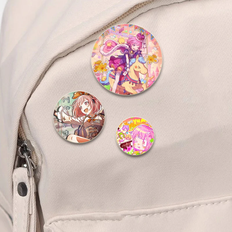 AnimeProject Sekai Badge Cute Cartoon Emu Otori Brooches Round Handmade Brooches Lapel Pins Jewelry for Backpack Clothes Gift