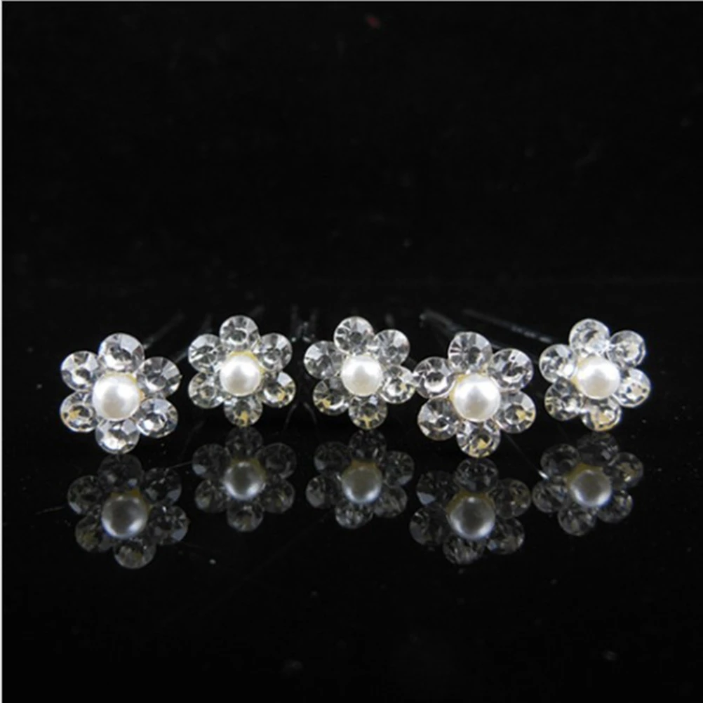 

20Pcs Rhinestone Pearl Flower Hairpins Bridal Bridesmaid Wedding Hair Accessories Chic Hair Clips Earrings Bracelet