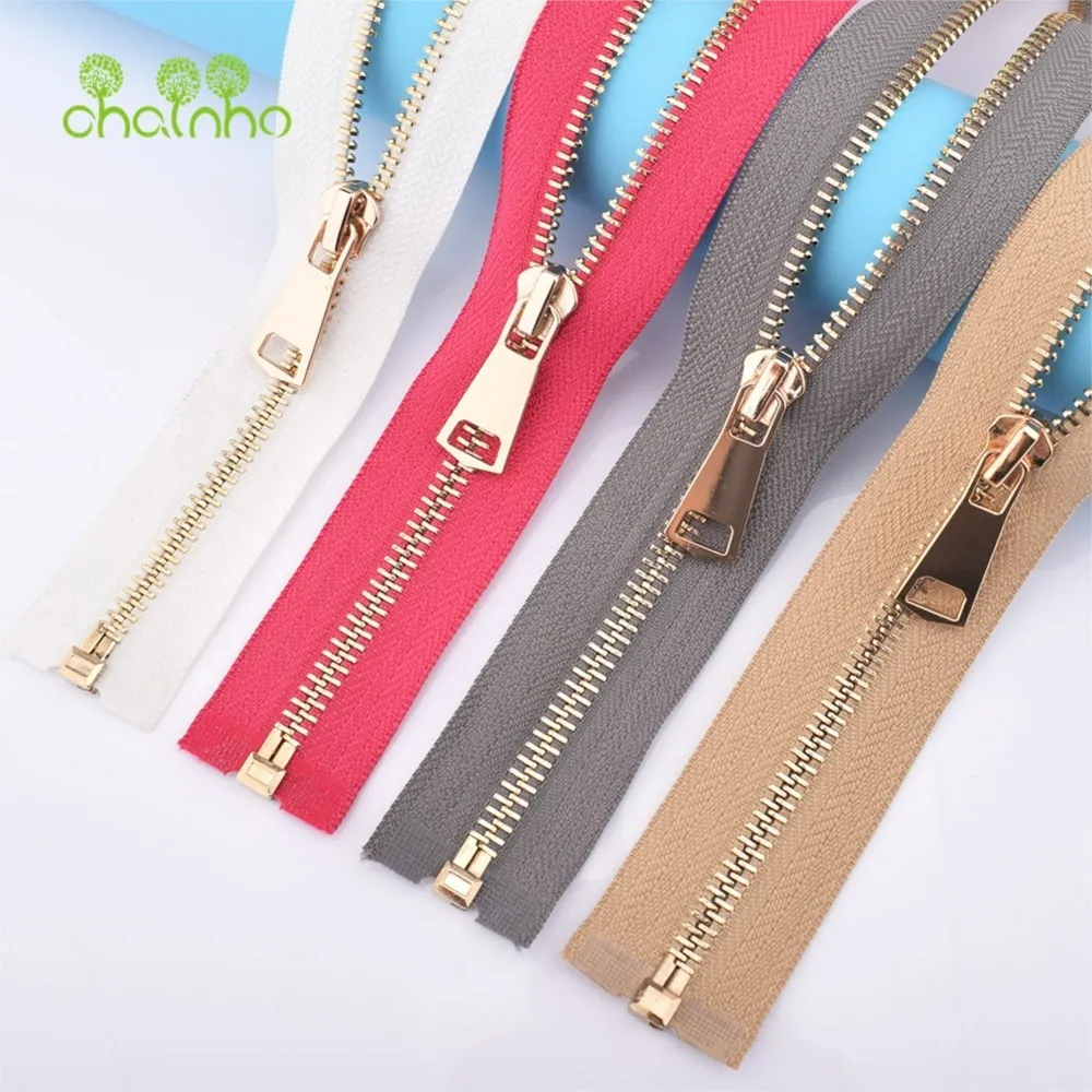 Chainho,Multiple Colours Open-End Metal 5# Zipper,Smoothly,Length 85cm,For DIY Sewing Coats,Dresses,Black/Silver/Golden Tooth