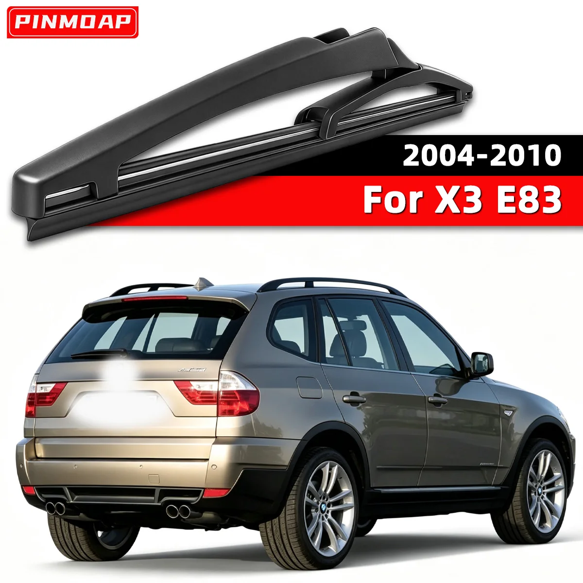 PINMOAP Geeignet für BMW X3 E83 2004–2010, Heckscheibenwischerblatt, Allwetter-Nahtloser Auto-Heckscheibenwischer-Ersatz