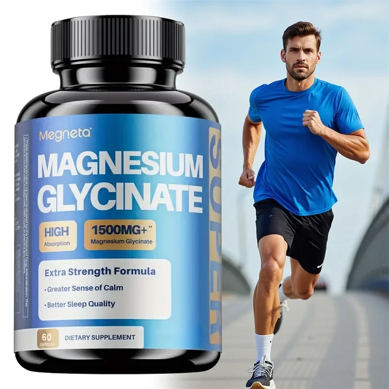 

Magnesium Glycinate Supplement - Strengthen Bones, Promote Muscle Relaxation and Bone Health, Reduce Stress, Non-GMO