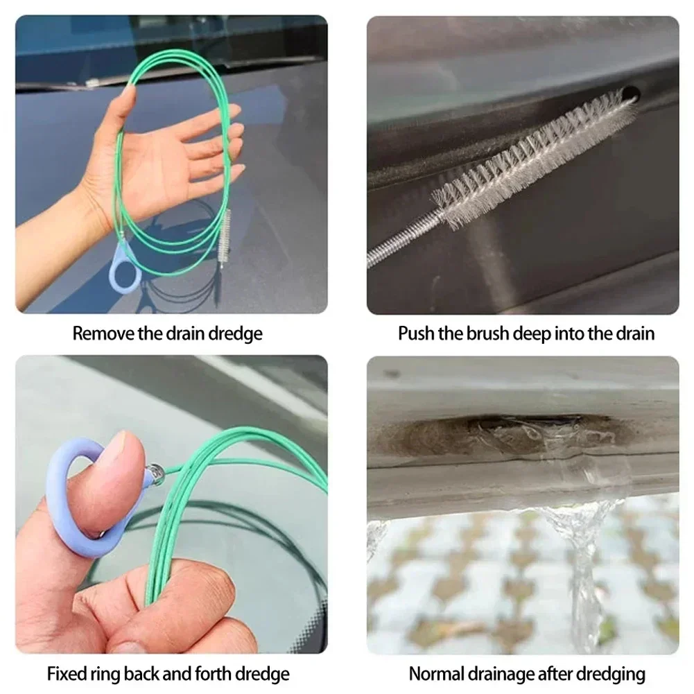 3m/5m Car Drain Dredge Cleaning Brush Auto Sunroof Drain Hole Clog Brush Long Hoses Cleaning Tool Universal Drain Pipe Cleaner image 6