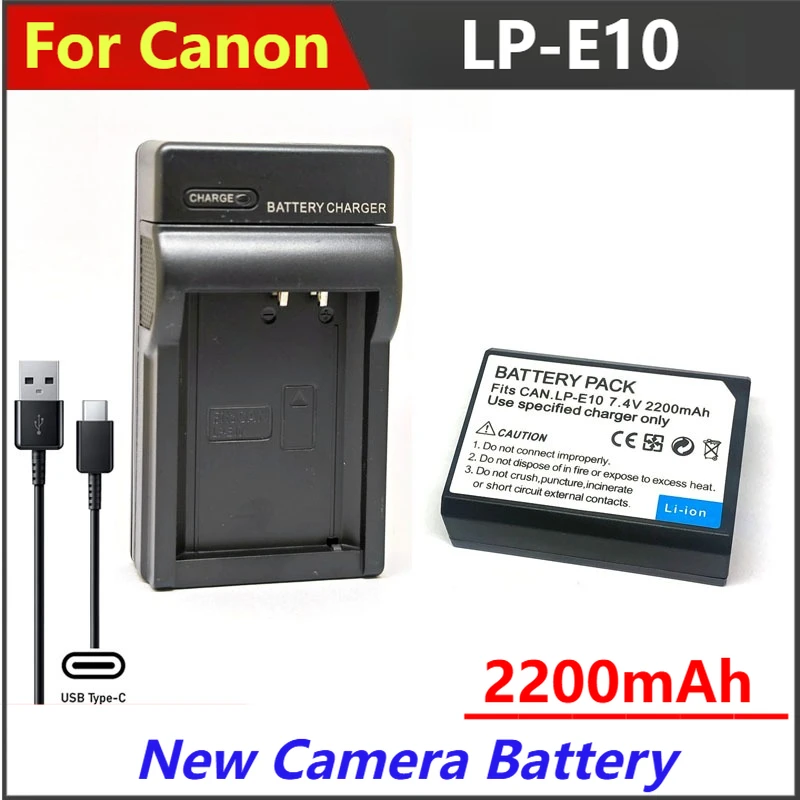 

2200mAh LP-E10 LP E10 Battery Charger For Canon EOS 1100D 1200D 1300D 1500D 2000D 3000D 4000D KISS X50 X70 X80 Rebel T3 T5 T6