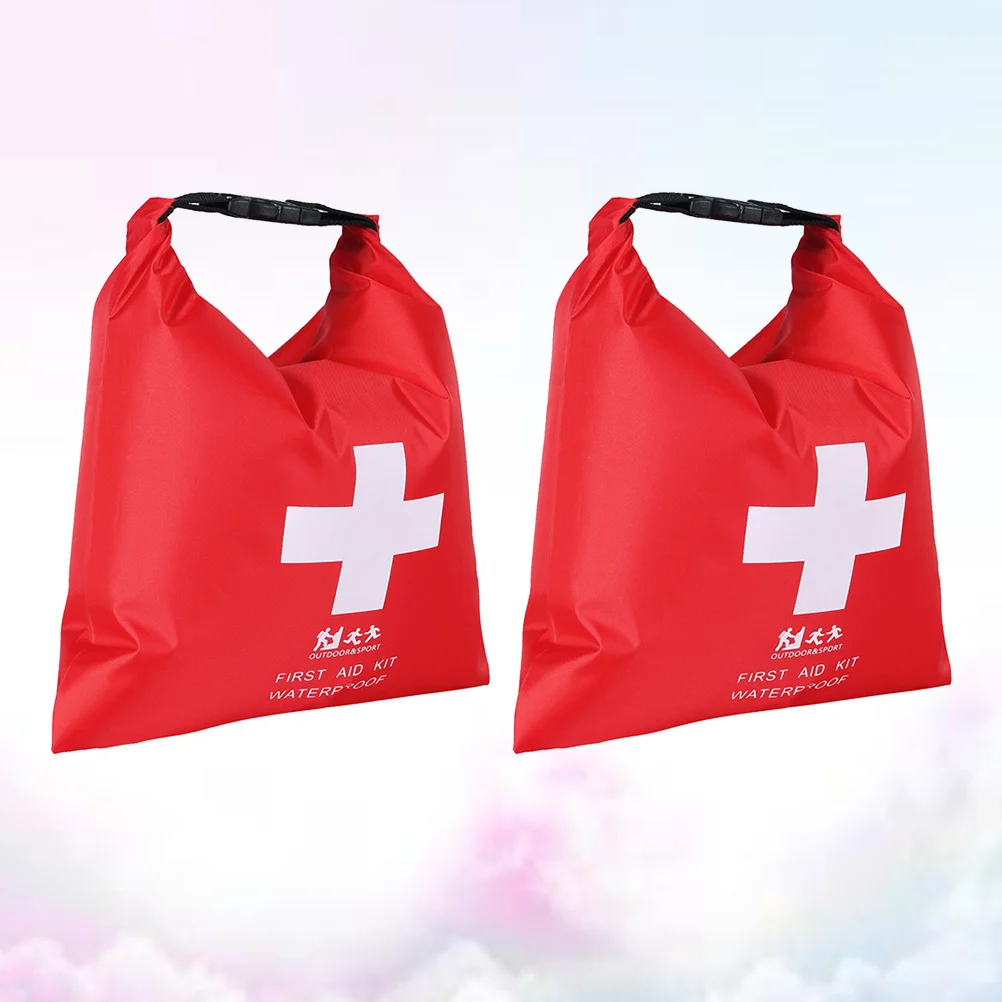 2Pcs Floating Waterproof First Aid Storage Bag Portable Rafting Kayaking Swimming Boating River Sailing Aid Bag