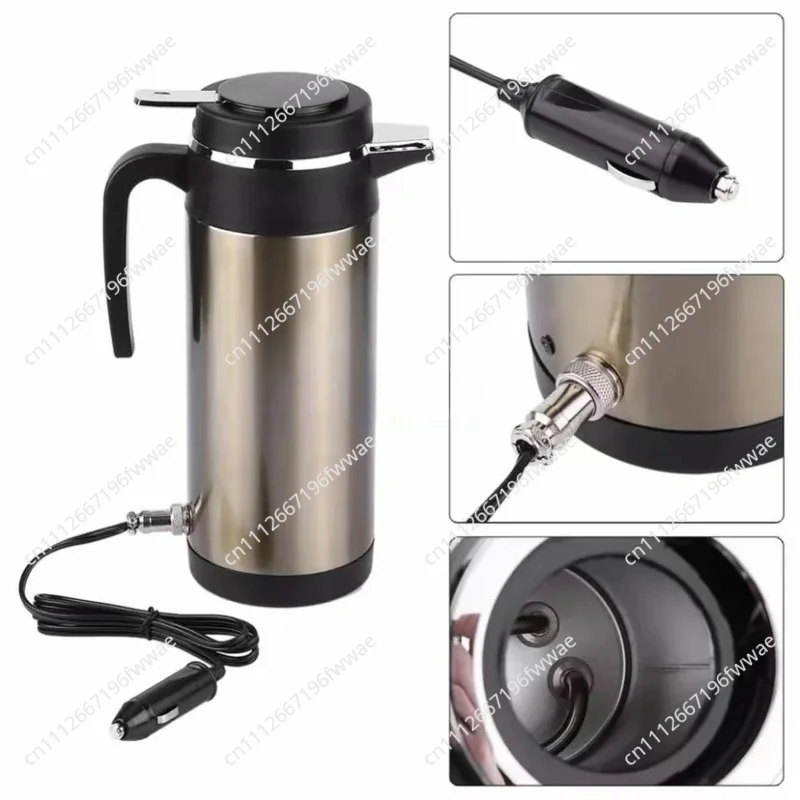 For Travel  car  large capacity truck insulated kettle, 12V24V car electric kettle, heated water cup