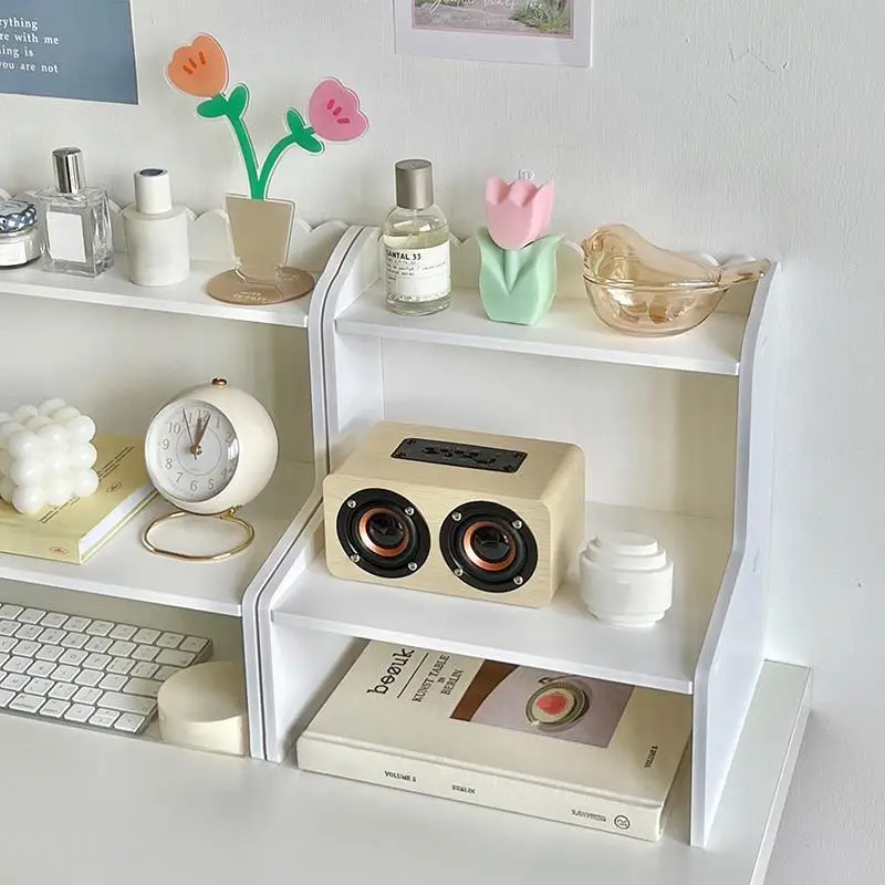 2-Tier Desktop Organizer Shelf Double Layer Storage Rack Multi-Functional Desk Accessories Makeup Cosmetic Holder Space Saving Stationery Stand for Student Dormitory Home Office Table Workspace Organization view 8