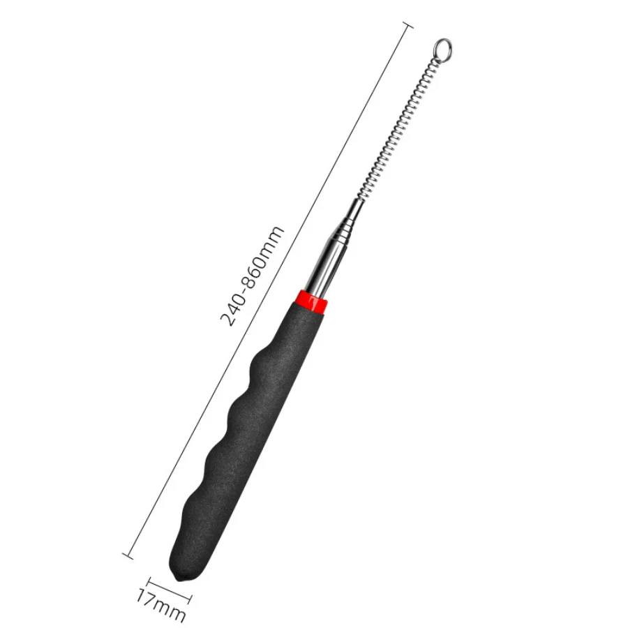 Retractable Cat Teaser Wand Base - Flexible & Extendable Stick for Custom Play, Compatible with Feathers (Toys Sold Separately)