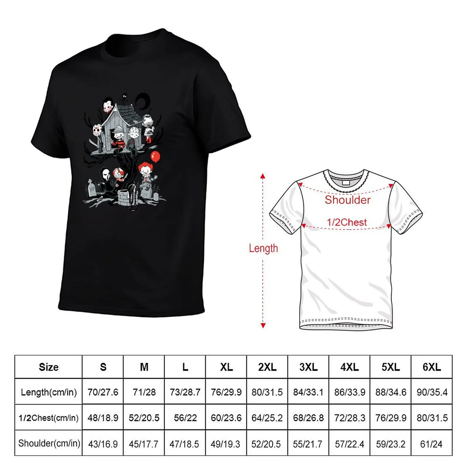 Horror Movie Tree House Funny Halloween T-Shirt heavyweights plain summer tops oversized graphic tee oversized t shirts for men