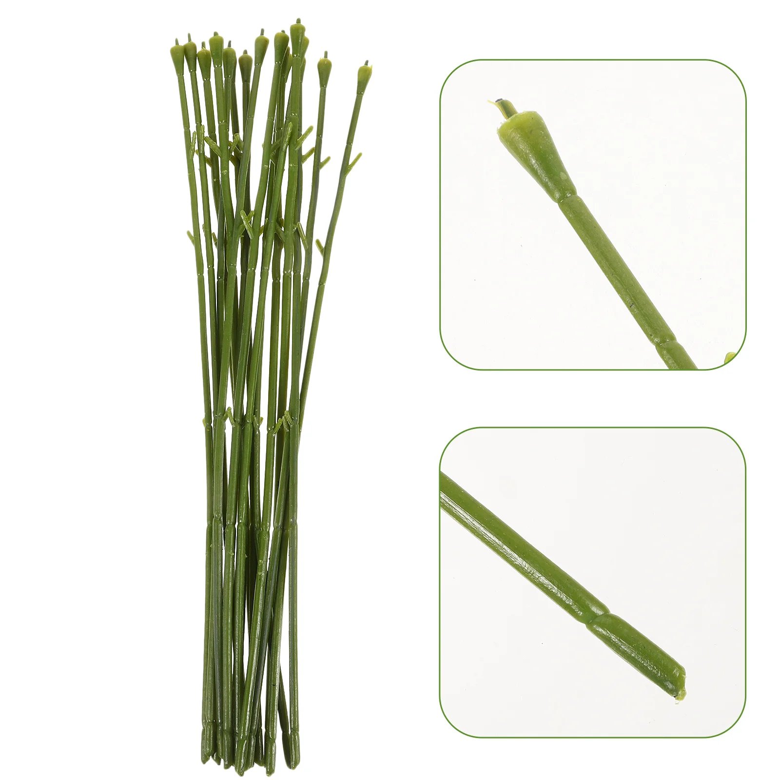 50Pcs Artificial Flower Stems Plastic DIY Floral Rods Bendable Craft Supplies for Wedding Party Bouquet Decorations