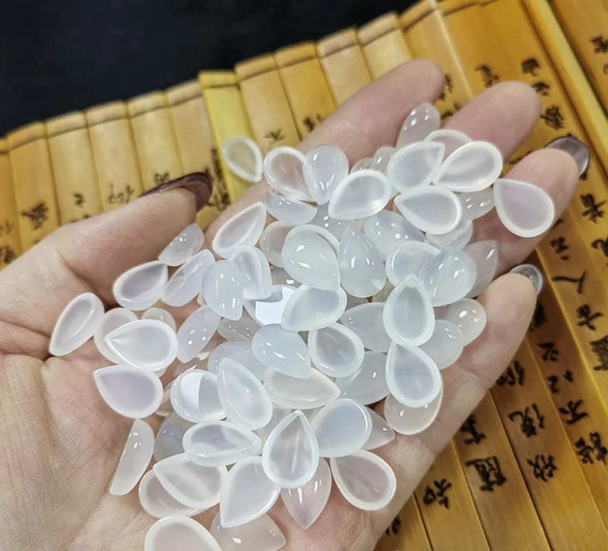 حبة إليان العقيق الرمادي الطبيعي ، أحجار كريمة قطرة الكمثرى ، وجه خاتم مجوهرات ، جوهرة حقيقية للبيع ، 6 × 8 ، 13 × 18 ، 10: 50 لكل عبوة #6