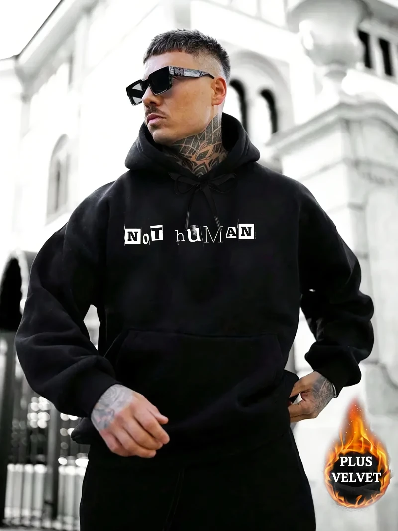 

2025 Autumn and Winter Mens Nothuman Graphic Hoodie Cozy Long Sleeve Pullover High-end Luxury Is for Both Men and Women