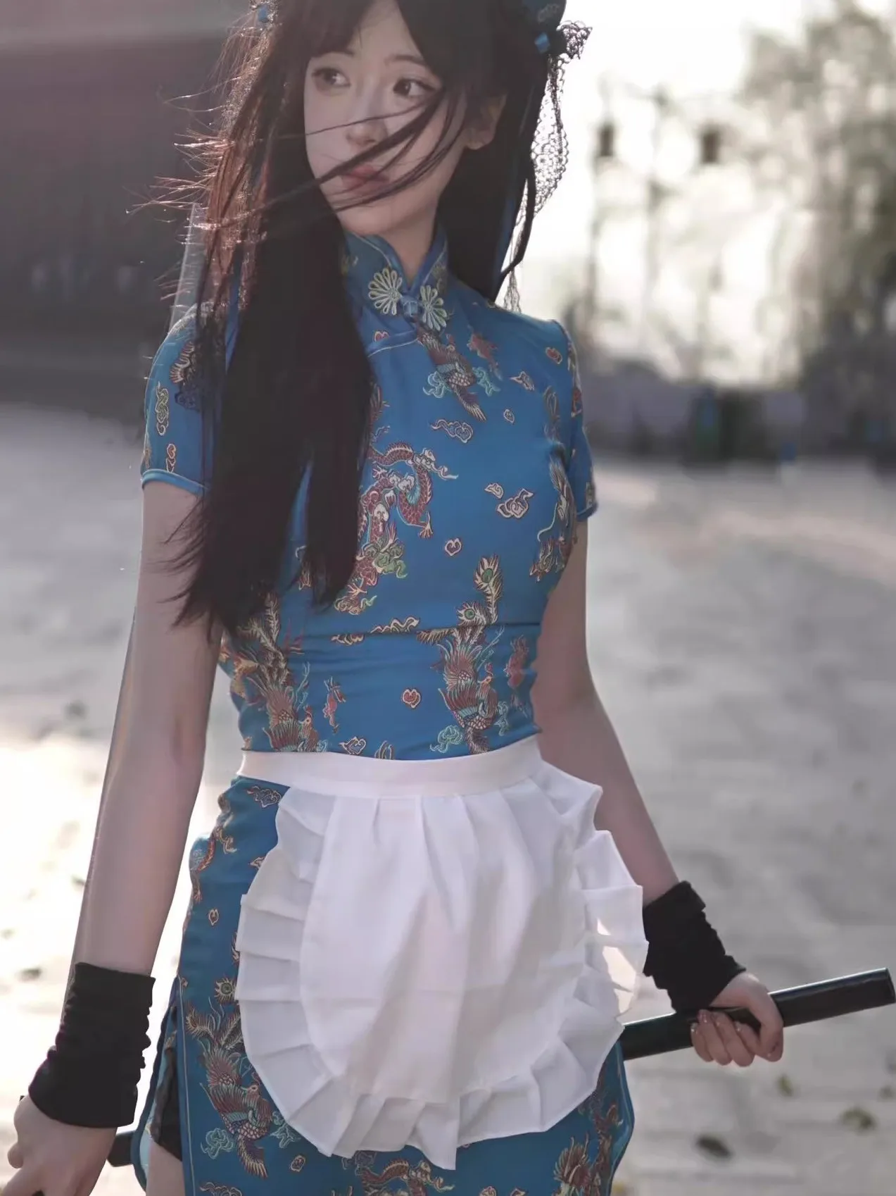 تنورة صينية جديدة من Sle Dr loween Cisas Cosplay orm تنورة خادمة ناعمة للفتيات ملابس يومية