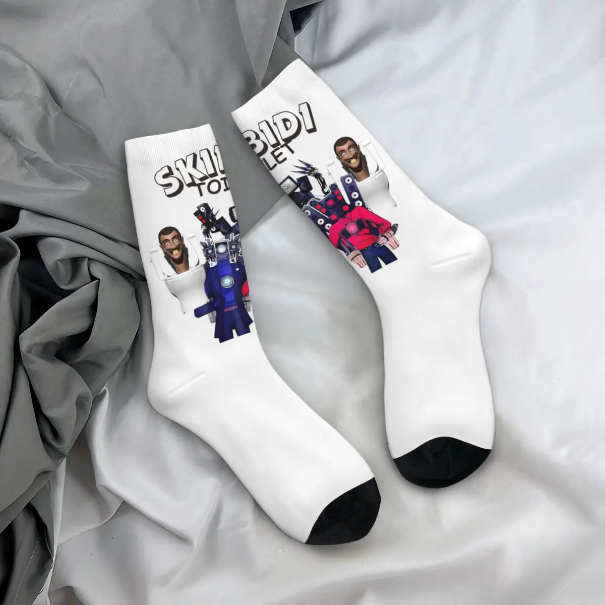 Skibidi Toilet Meme Socks Men Women Casual Speakerman Socks Novelty Spring Summer Autumn Winter Middle Tube Socks Gift