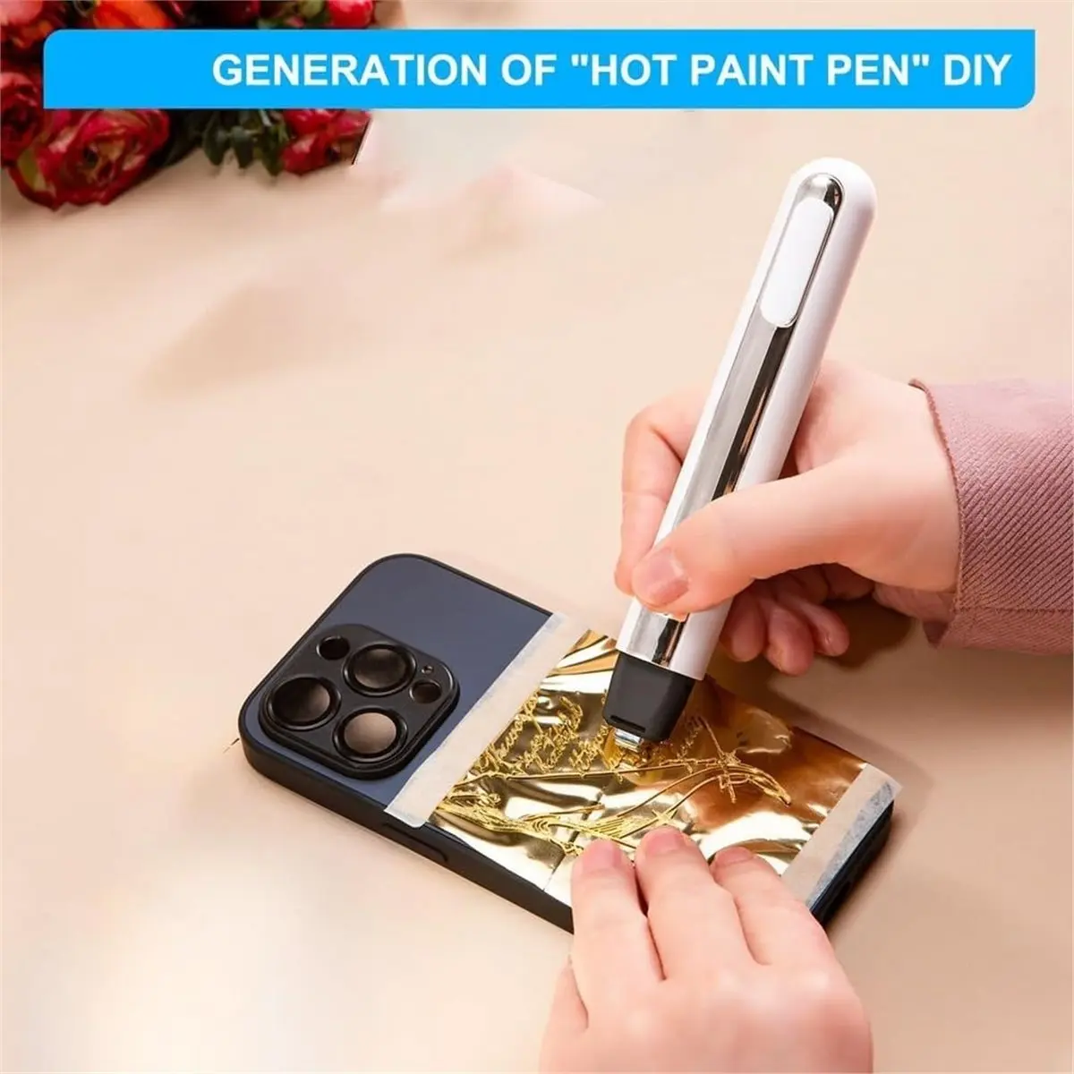 Time Saving Erasable Thermal Eraser for Gel Ink Pen, Thermal Printing Eraser, Card Flattening Kit, Foil Hot Press, White Light S