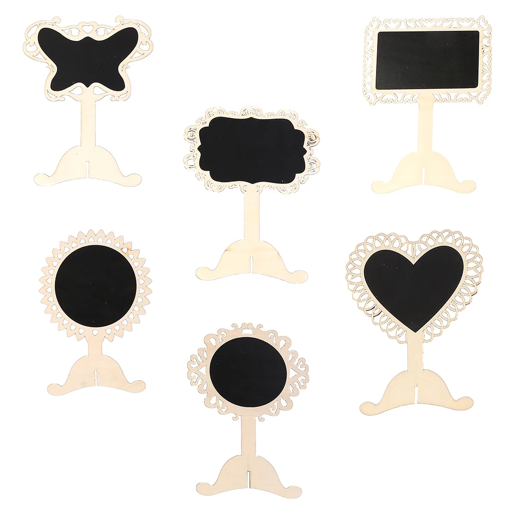 

6pcs Children Blackboard Writing Decor Desktop Chalkboard Advertising Message Board Memo Reusable Practical Cafeteria