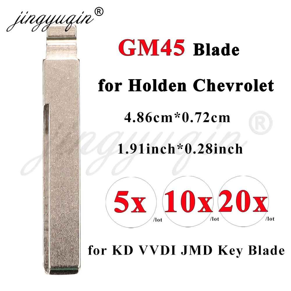 jingyuqin 5/10/20pcs/lot GM45 Car Key Uncut Blade Flip Remote Blank for Holden Chevrolet Xhorse VVDI KEYDIY KD JMD Replacement