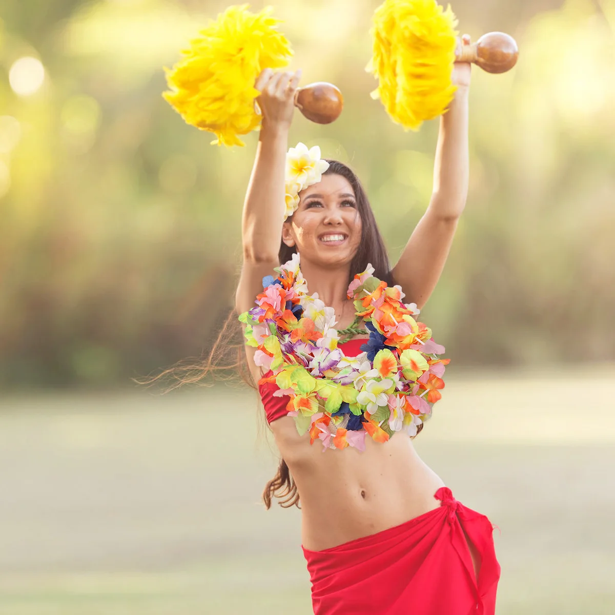 

24pcs Hawaiian Flower Lei Garland Banners Hanging Party Decorations Luau Jungle Theme Cloth Reusable Festoon Hardwearing