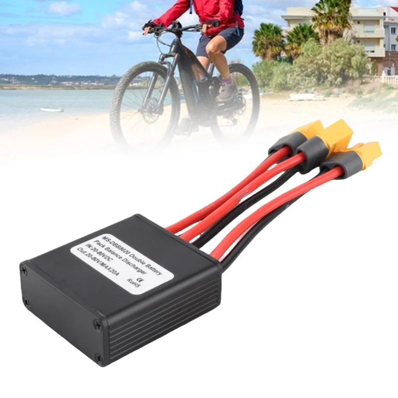 Convertidor de descarga de batería doble, interfaz DC20-80V XT60, adaptador de módulo paralelo de batería Dual para Motor de 250-3000W