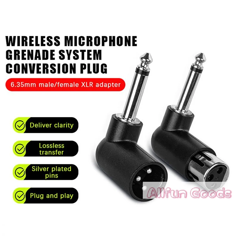 [T5]XLR to 6.35mm Right Angle Adapter for Music Professionals Ensuring Quality Sound Output