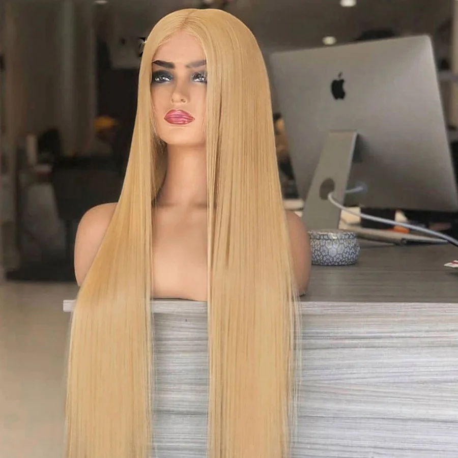 

Honey Blonde 26 Inch Long Silky Straight Lace Frontal Hair Wig Lace Wigs For Black Women with Baby Hair Daily Fashion New Style