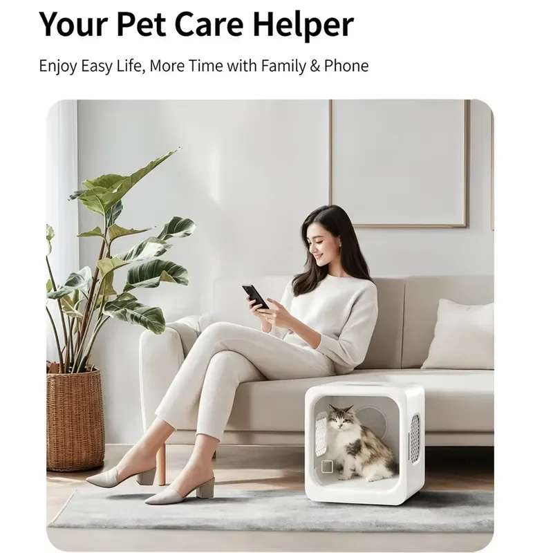 72L Large Capacity Pet Drying Box 3D Airflow Fast Dry Intelligent Digital Control Grooming Station for Dogs Cats Wholesale