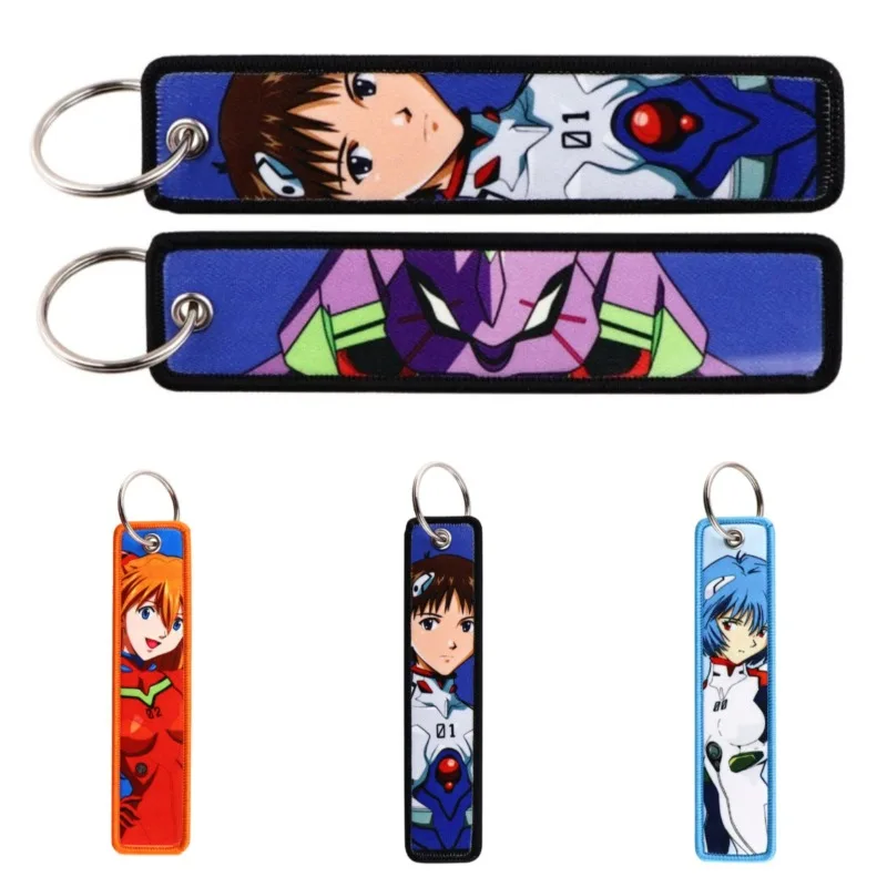 

Hot Anime Neon Genesis and Evangelions Series Woven Key Chain Lanyard Cartoon Creativity Exquisite Backpack Pendent Gift