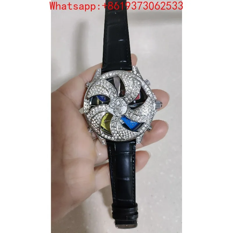 

Custom Design Trendy Gypsophila Rhinestone Quartz Watch Unique Flip Clamshell Strap Fashion Wristwatch