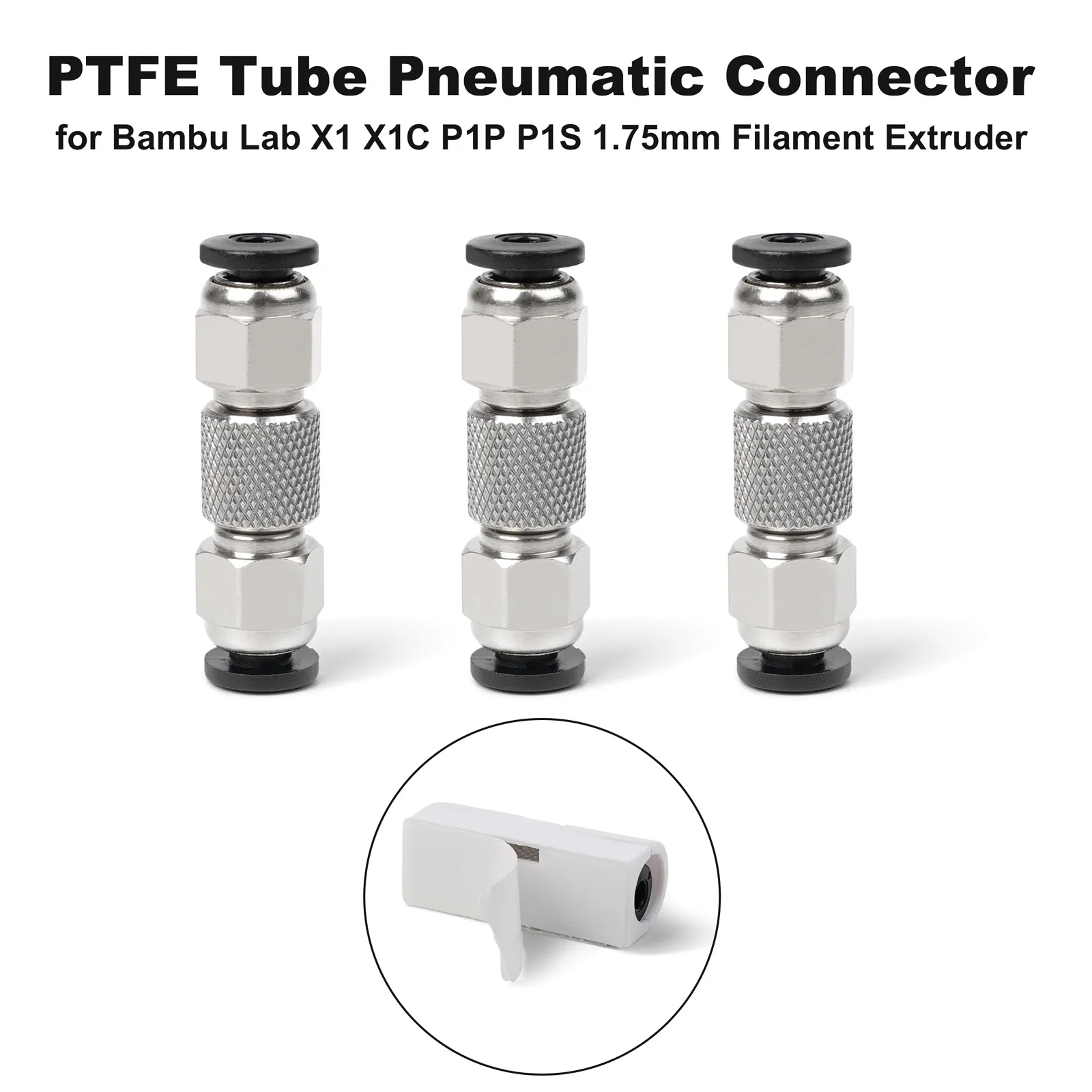 

Для Bambu Lab PTFE трубка пневматический разъем 3D-принтер X1 X1C X1E P1P P1S 1,75 мм экструдер накаливания Bambulabs Запчасти для 3D-принтера