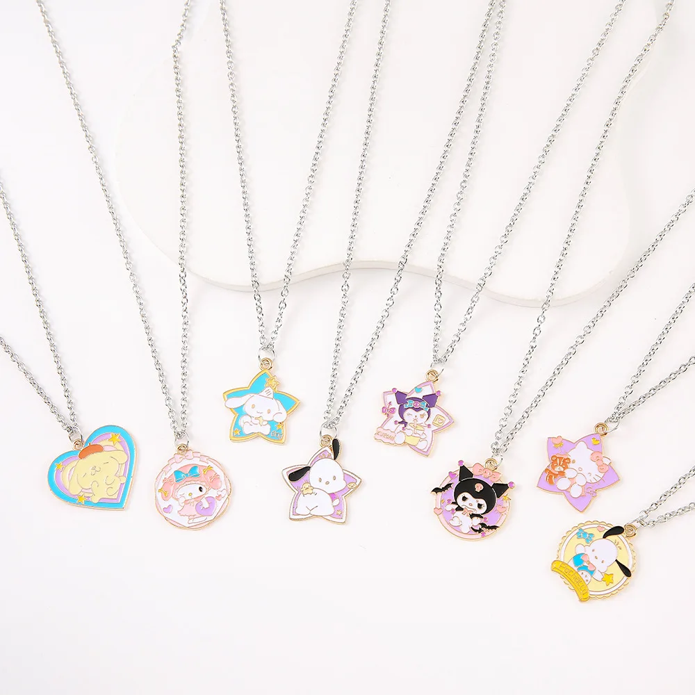 Miniso's personalized cartoon fashionable girl's heart high-end necklace design niche geometric love five-pointed star necklace