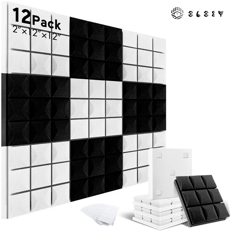 

Crate Soundproof Foam 12 Pack, Room Sound Insulation Wall Decals Acoustic Panels, Mushroom Sound Proof Panel Home Accessories