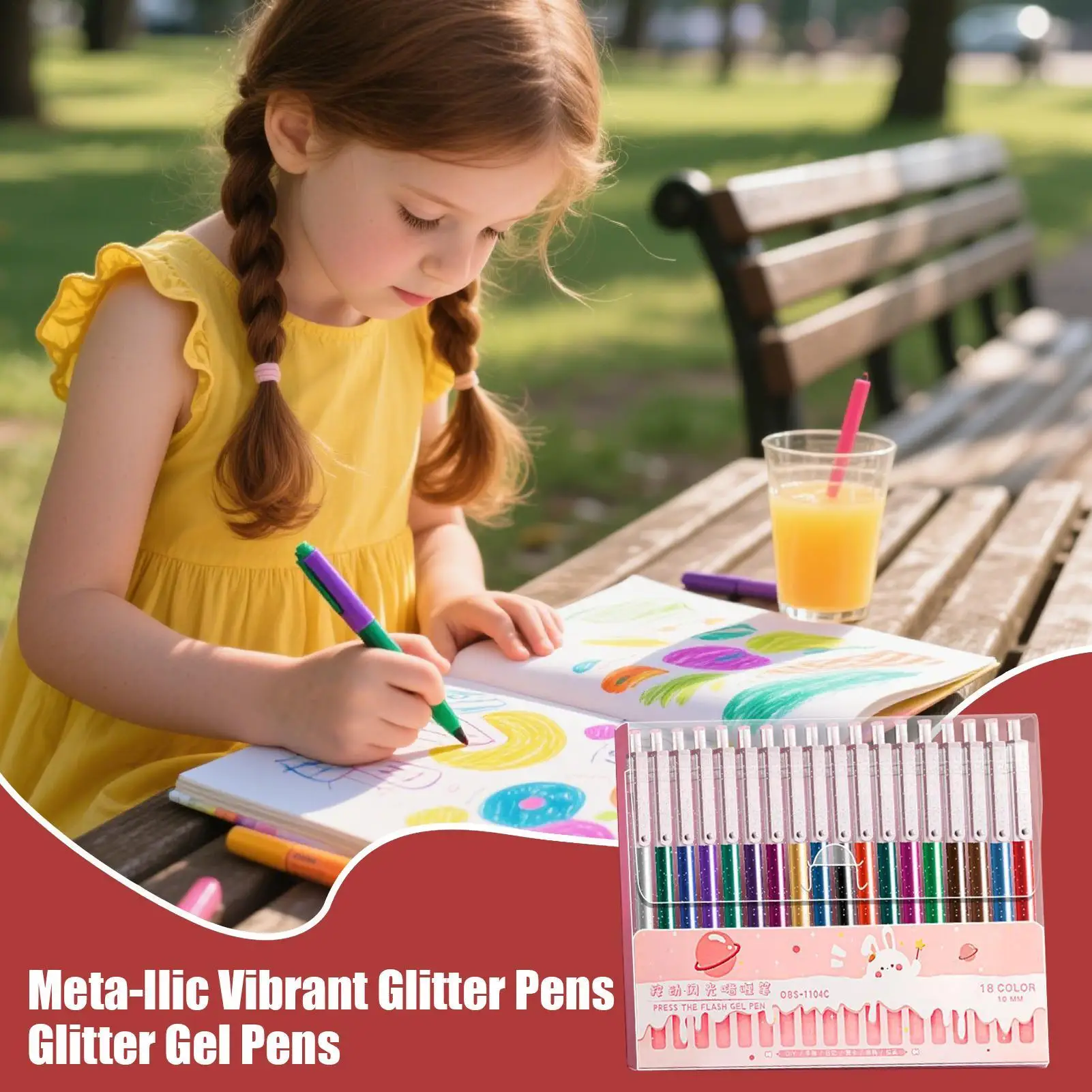 

Glitter Pens Glitter Gel Pens For Writing Fade-Resistant Bleed-Proof Art Stationery Retractable Supplies For Teens Students