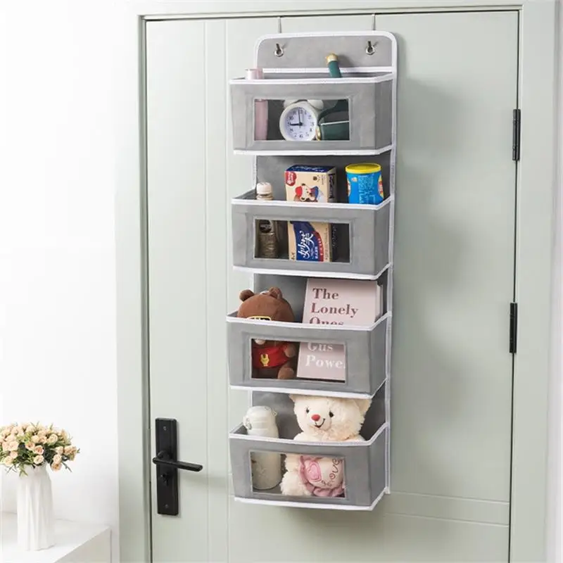 1pc Four-layer Storage Bag Door Hanging Fabric Organizer Bag For Sundries Items Underwear Socks