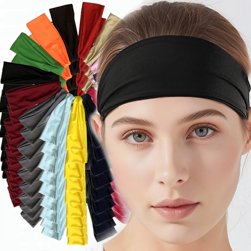 

Absorb Sweat Sport Head Band Soft Breathable Fitness Basketball Running Bandage Solid Colors Tennis Yoga Sweatband for Women Men