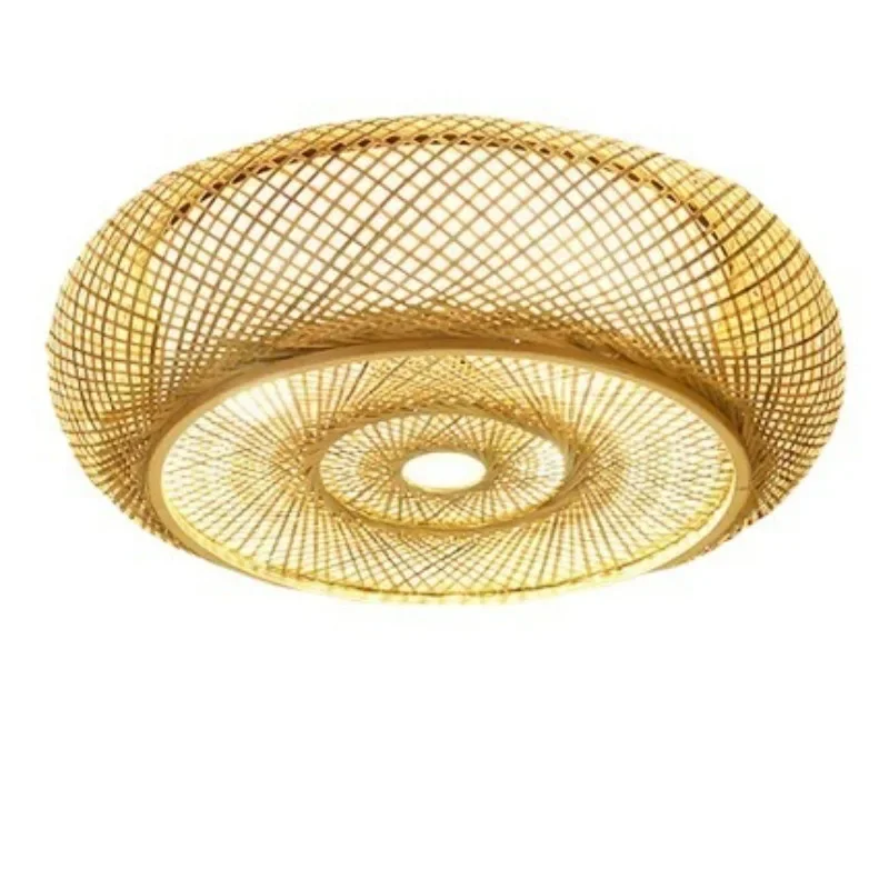 

Bamboo chandelier, round zen ceiling lamp, living room, bedroom, homestay creative retro lamp