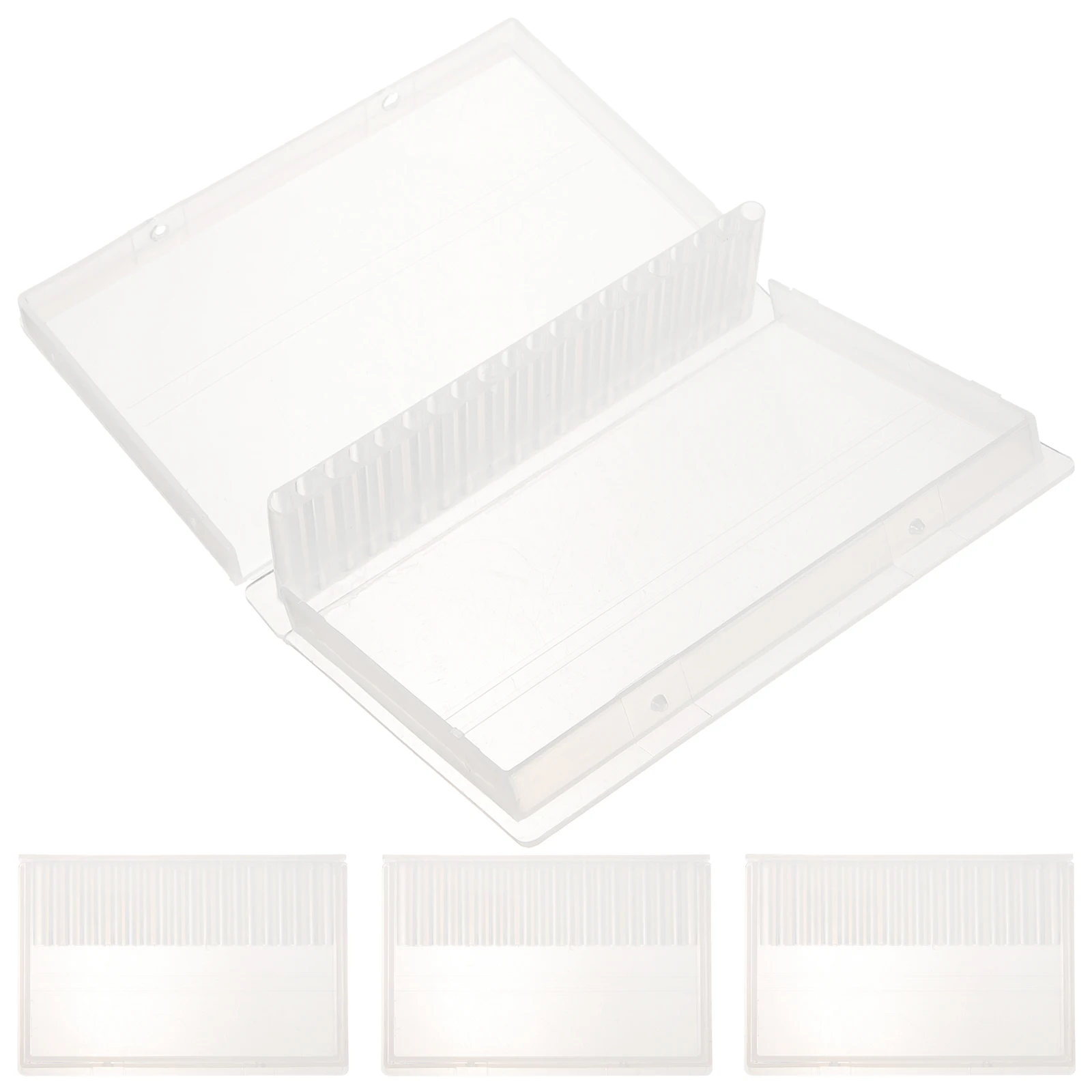 

4 Pcs Dustproof Nail Drill Bits Storage Box Transparent Grinding Head Organizer for Manicure Salon Display