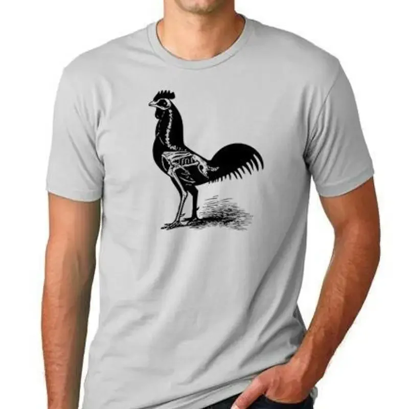 Rooster Xray funny T shirt screenprinted Humor