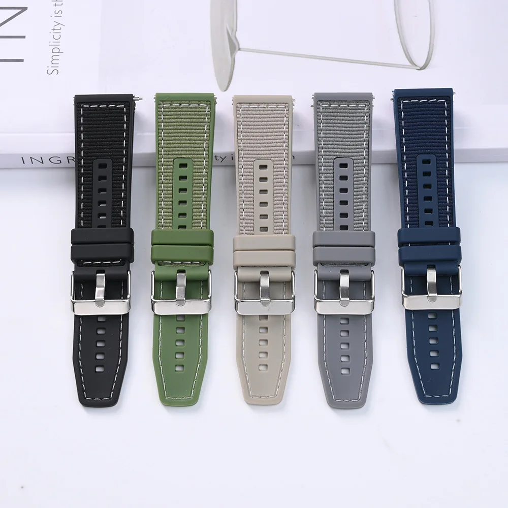 حلقة الفرقة ل Amazfit Bip 6 5 Bip6 حزام ساعة ذكية سيليكون النايلون أسورة يد العصابات ل Amazfit Bip 6 اكسسوارات Correa