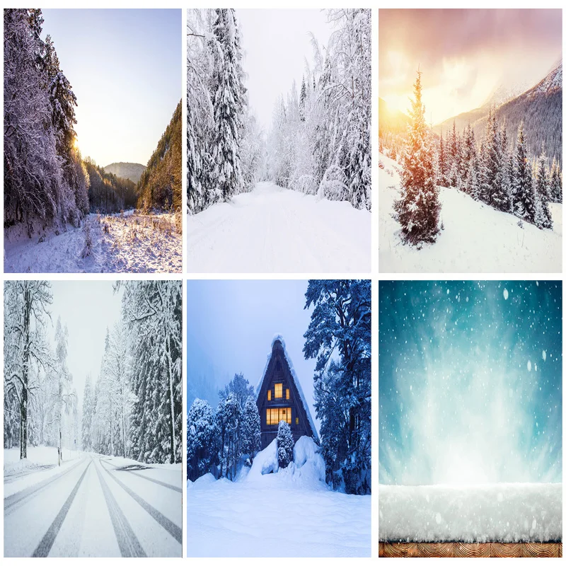 

SHUOZHIKE Art Fabric Photography Backdrops Prop Snow scene Photography Background 2021112XJ-03