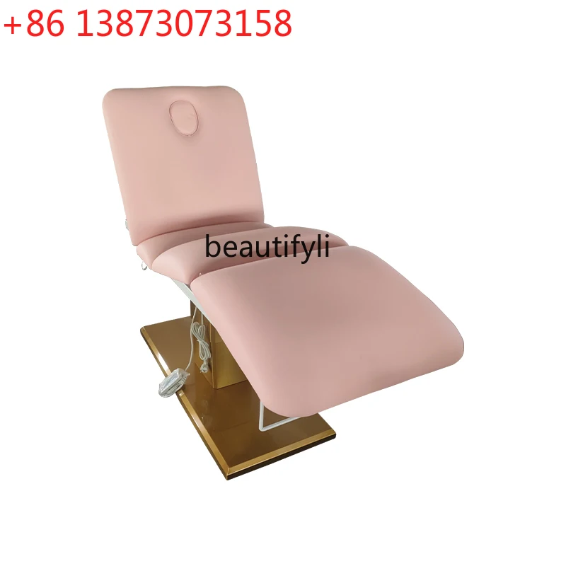 

Electric Beauty Bed Medical Massage Physiotherapy Eyelash Smart Elevated Bed Gold-Plated Base