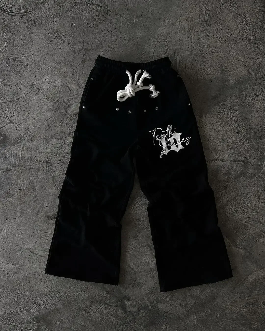 Calça de corrida solta com elástico na cintura masculina, casual esportiva de rua bordada com letras hip-hop Harajuku, Y2K, nova tendência