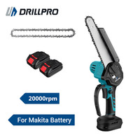 Drillpro 8 Inch Brushless Electric Chainsaw Cordless Fast-Cutting Woodworking Garden Pruning Tools Suitable for 18V Battery