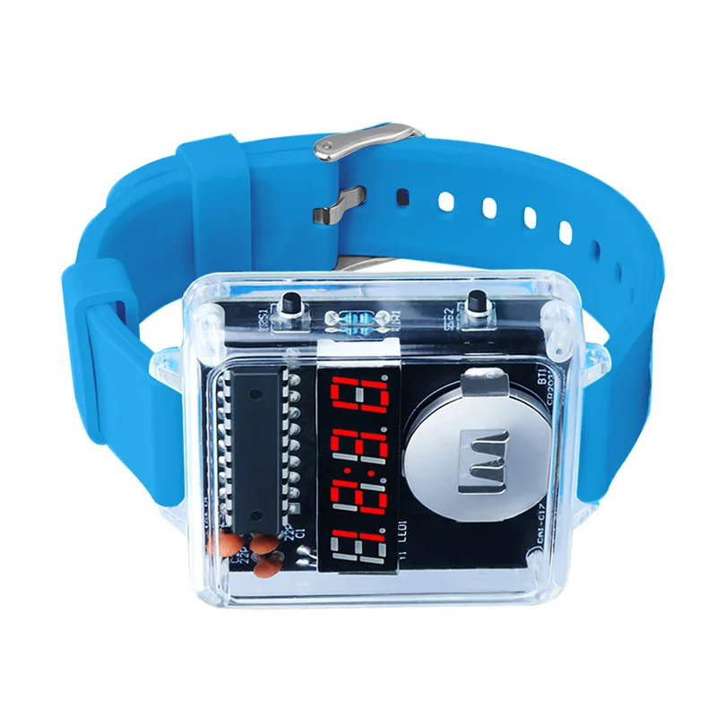 【ABUP】Per principianti elettronici Kit di pratica di saldatura Kit orologio fai-da-te Micro controller Display a LED a 4 cifre per studenti scolastici